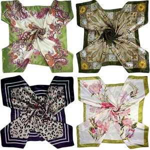 COPY - Satin Square Scarves Neck Hair Head Scarf …